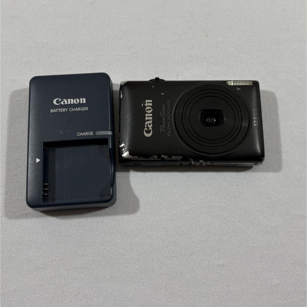 Canon PowerShot ELPH 300 HS Point Shoot Digital Camera Battery Charger Tested